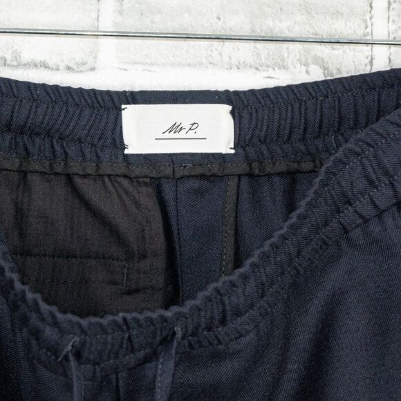 Mr P. Porter Slim Worsted Wool Trouser Pants Drawstring Navy Size 30 - Picture 2 of 9